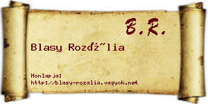 Blasy Rozália névjegykártya